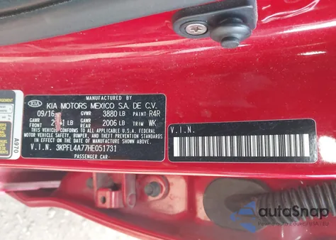 2017 Kia Forte S из США, поврежденный, VIN 3KPFL4A77HE051731